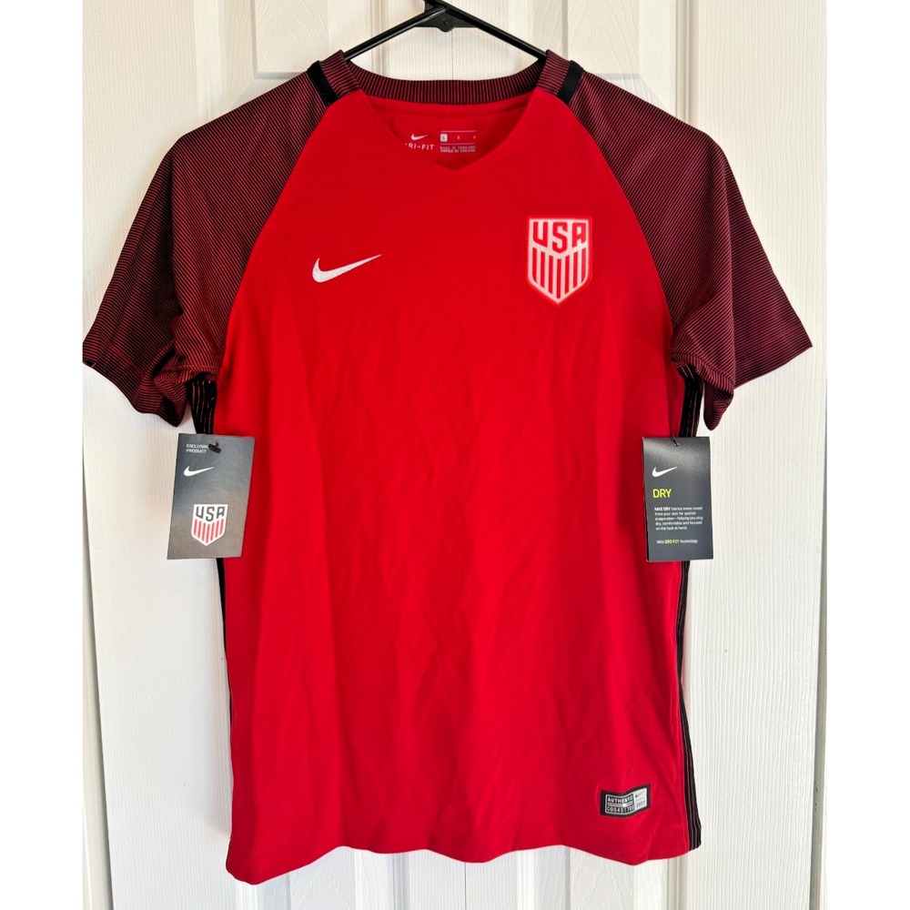 NEW Nike 2017 USA National Soccer Team Red 3rd Third Jersey Youth Size Large